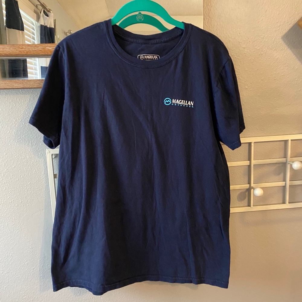 <3/$20> Magellan Navy Mahi Mahi Fishing T-shirt - Picture 2 of 4